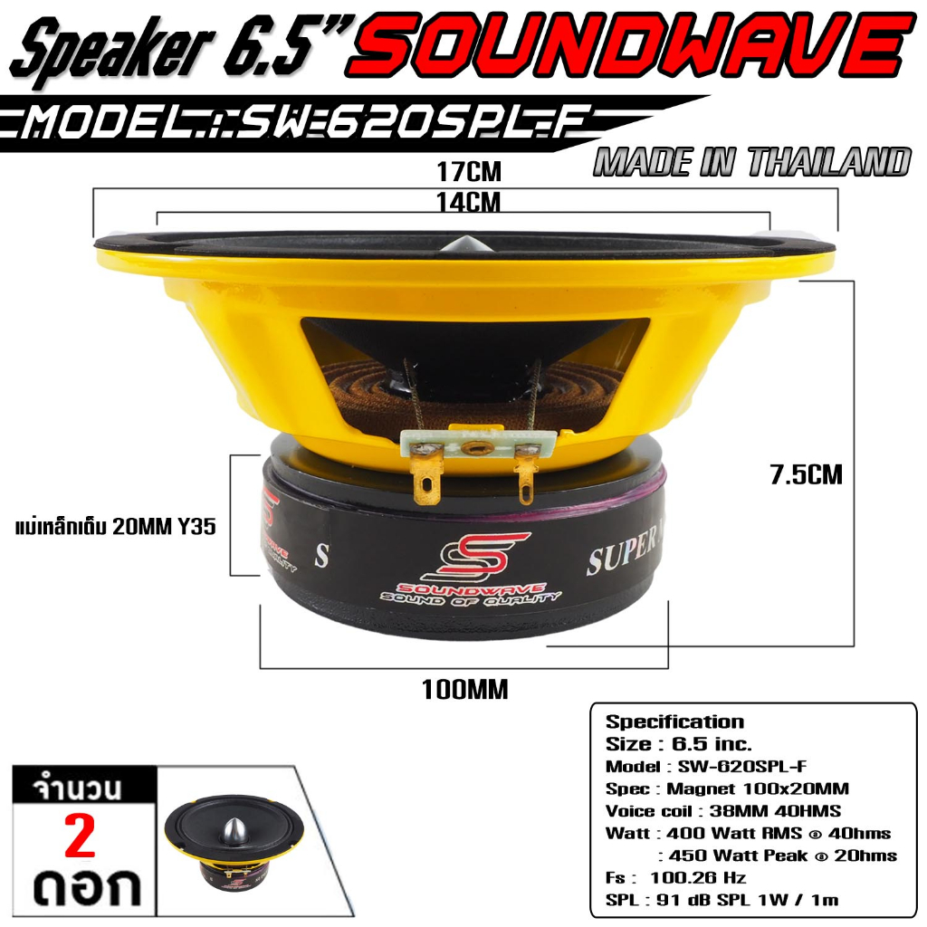 soundwave-ดอกเสียงกลาง-sw-620spl-f-amp-sw-444proplus-ดอกลำโพงรถยนต์-โมแรง-ประกอบไทย-ลำโพงเสียงกลางรถยนต์-เครื่องเ