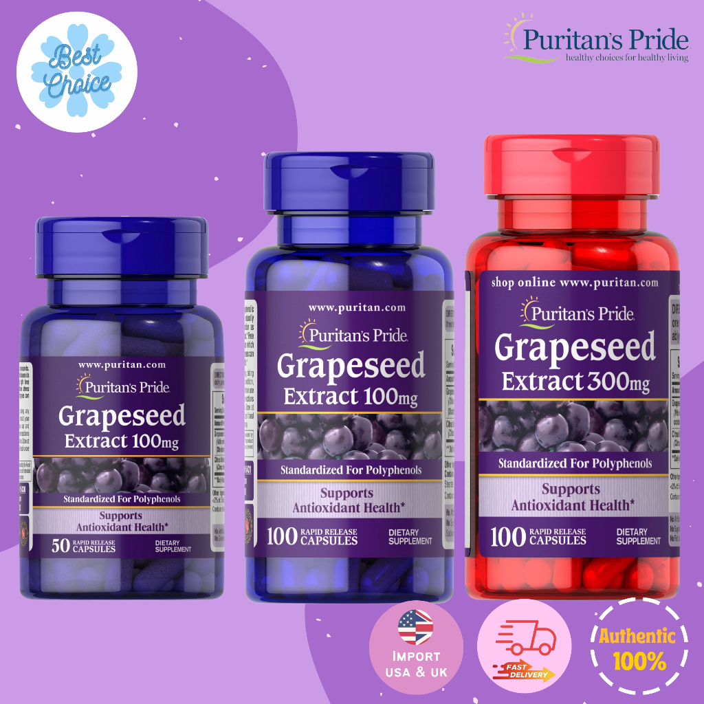 พร้อมส่ง-puritans-pride-grapeseed-extract-100-mg-300-mg-grape-seed-สารสกัดจากเมล็ดองุ่น-เส้นเลือดขอด