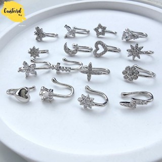 จิวจมูกแบบหนีบ จิวจมูกไม่ต้องเจาะ nose stud จิวสแตนเลสแท้