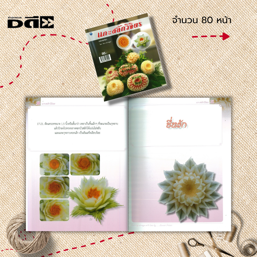 หนังสือ-แกะสลักวิจิตร-ฉบับสุดคุ้ม-ศิลปะ-งานฝีมือ-แกะสลักผัก-แกะสลักผลไม้-รวมเทคนิคการแกะสลักผักผลไม้สวยงามหลายรูปแบ