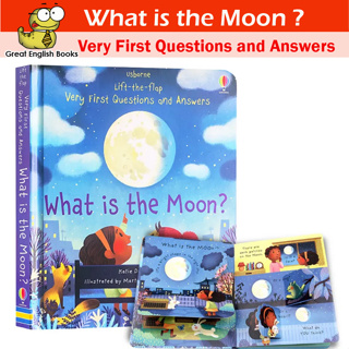 (ใช้โค้ดรับcoinคืน10%ได้) พร้อมส่ง Usborne What is the Moon ? lift the flap หนังสือภาษาอังกฤษสำหรับเด็ก ดวงจันทร์ หนังสือหน้าต่าง เปิด ปิด หนังสือภาษาอังกฤษ by GreatEnglishBooks