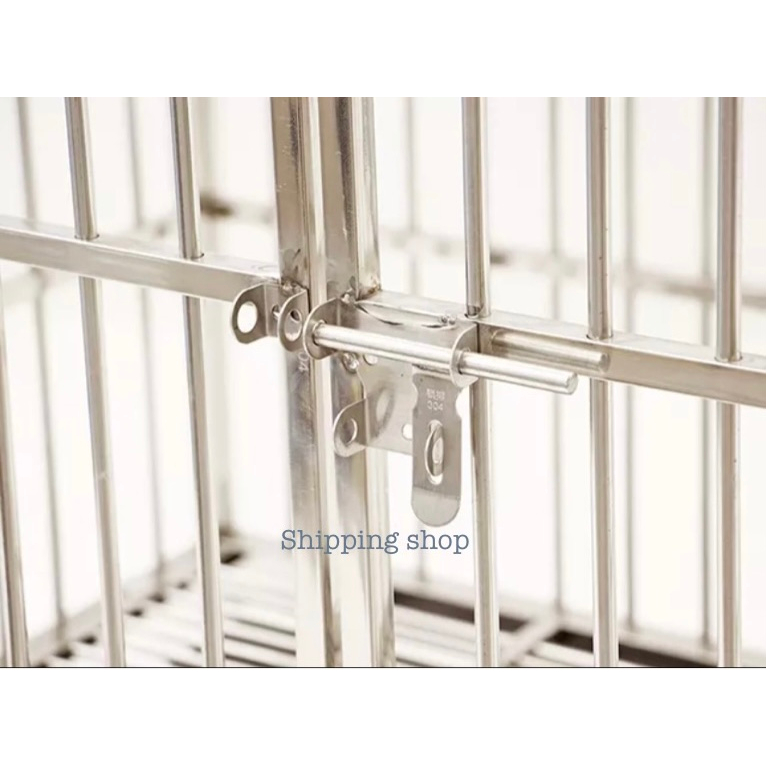 กรงสุนัข-stainless-steel-cage-กรงสแตนเลสพับ-ขนาดm-กว้าง-78-cm-ลึก-50-cm-สูง-60-cm-ฟรีแผ่นรองใต้กรงและแผ่นสแลท