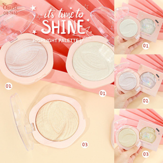 OB-1465 OBUSE โอบิวซ์ SHINE HIGHLIGHT PALETTE ไฮไลท์หน้าเงา หน้าฉ่ำโกลว์ สวยงาม