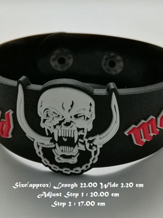 สร้อยข้อมือยาง Motorhead กําไลยางซิลิโคน แฟชั่น วงดนตรี กันน้ำ  silicone rubber wristband bracelet