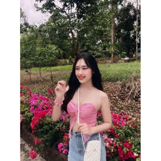 🧸เกาะอก บิดหน้า ผ้าซีฟอง สวยหรู หวานๆ ลุ๊ก ทะเล คาเฟ่ ต้องเข้าจ้า