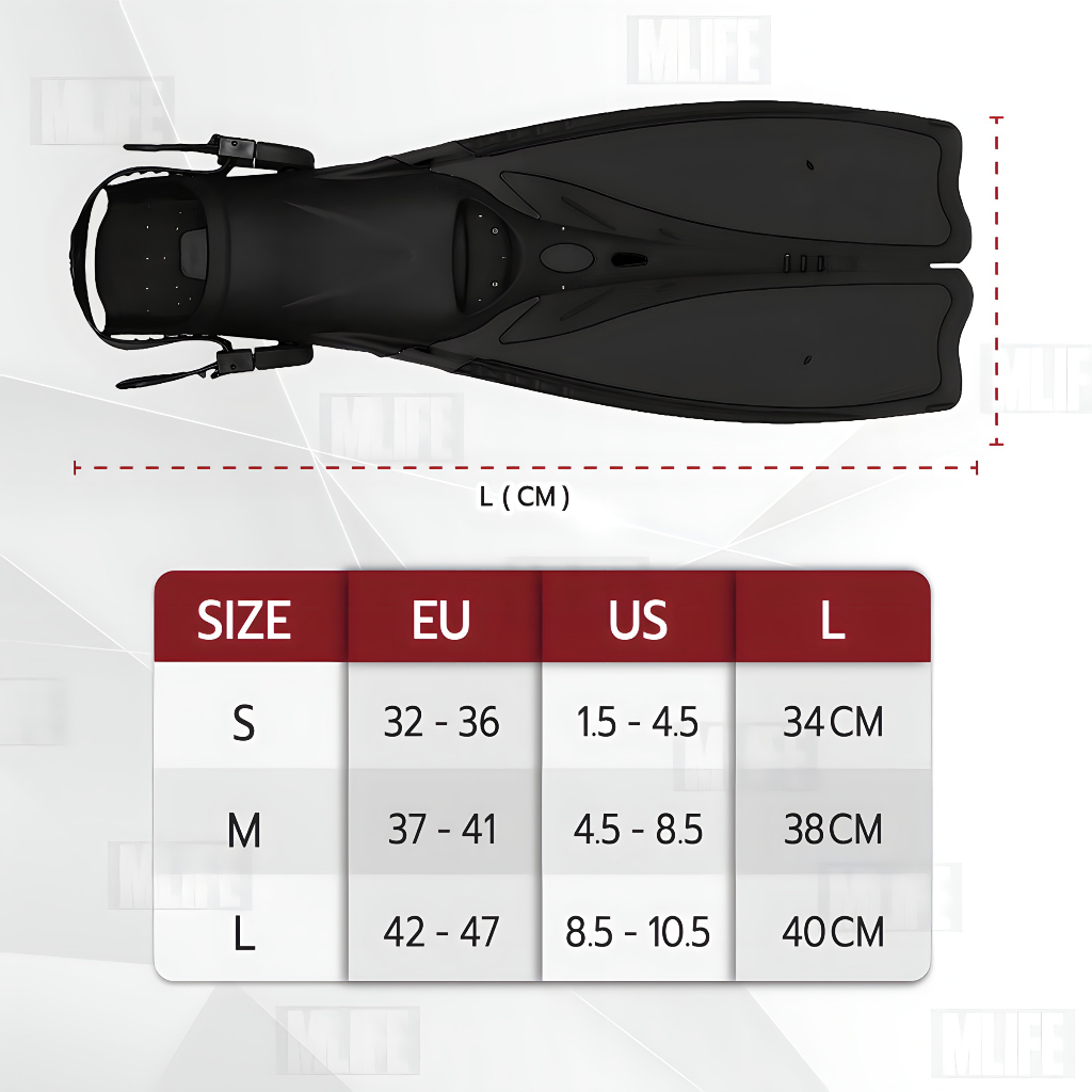 mlife-ตีนกบดำน้ำ-ตีนกบว่ายน้ำ-ฟรีไดฟ์-อุปกรณ์ดำน้ำ-ตีนกบ-ดำน้ำตื้น-ครีบดำน้ำ-หน้ากากดำน้ำ-scuba-long-snorkels-fins