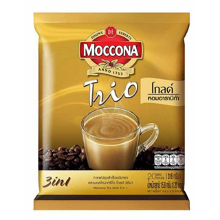 มอคโคน่าทรีโอโกลด์ กาแฟ 3in1 15.8 กรัม (20 ซอง/ถุง)  ผสมผสานเมล็ดกาแฟอาราบิก้าและโรบัสต้าสายพันธุ์ดี หอมกลิ่นกาแฟแท้ รสเ