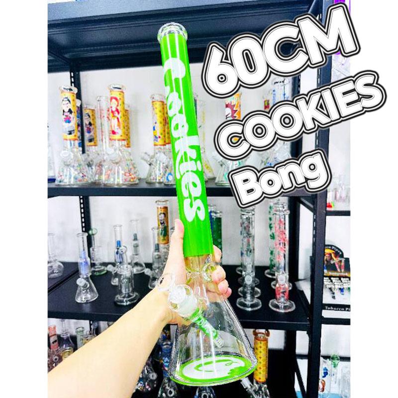 บ้องแก้วใหญ่ 60CM บ้องแก้ว บ้อง cookies bong แกะสลักลายใบไม้บินอย่างดี