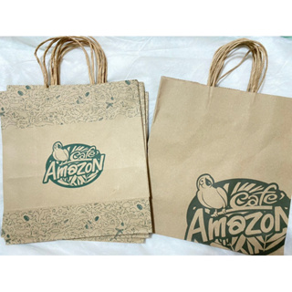 ถุงกระดาษ AMAZON ขนาดใหญ่ (Cafe Amazon) มือสองสภาพดี สะอาด🤍