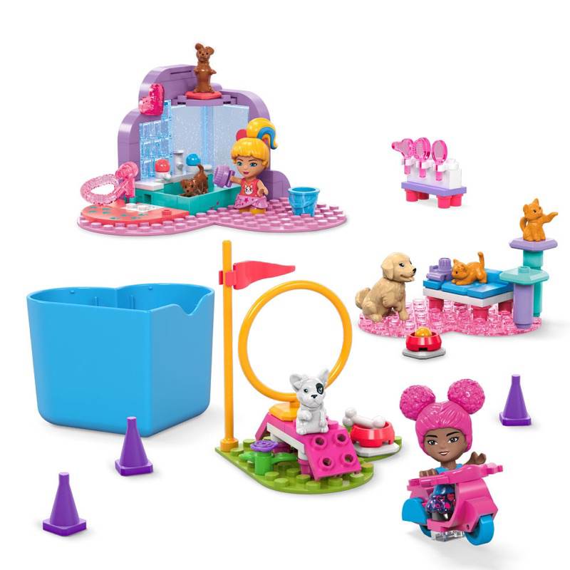 mega-barbie-color-reveal-train-n-wash-pets-เมก้า-บาร์บี้-ชุดตัวต่อธีมฝึกสัตว์เลี้ยง-hhp89