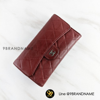 C h a n e l / Caviar ( แดงเบอกันดีร์ ) Wallet Tri-Fold Red Caviar