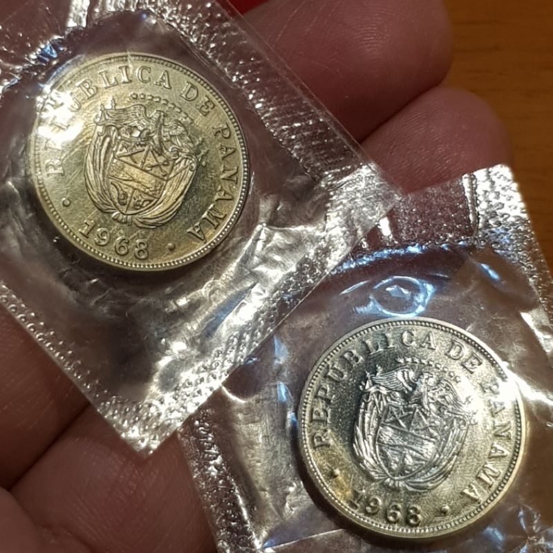 เหรียญขัดเงาปานามา-5-cent-ปี-1968-ผลิตแค่-23-000-เหรียญ