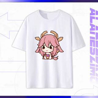 แฟชั่น Genshin Impact เกมเสื้อยืด(S-5XL) Sangonomiya Yae MikoYoimiya เสื้อยืด