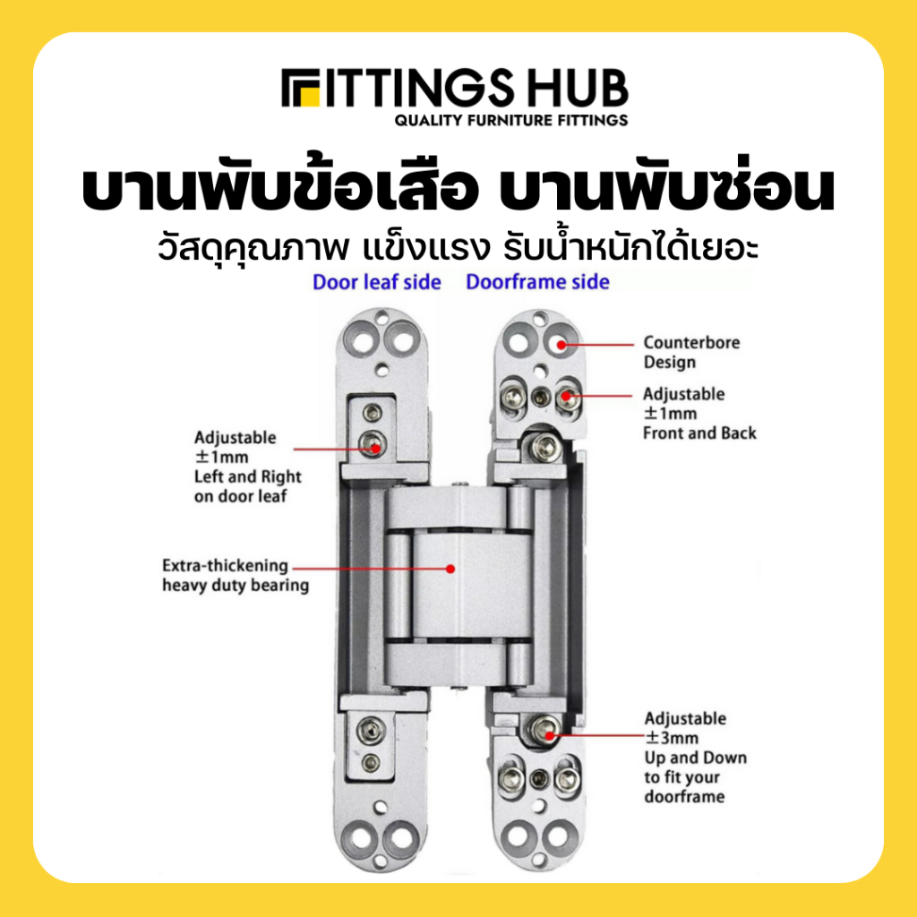 บานพับซ่อน-3d-บานพับข้อเสือ-ปรับ-3-ทิศทาง-บานพับประตู-fittingshub