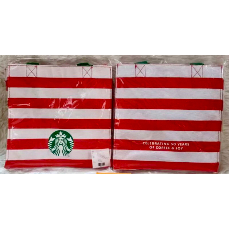 ของแท้-กระเป๋า-ผ้าลดโลกร้อน-สตาร์บัคส์-ของแท้-100-starbucks-holidays-bag-ของใหม่-ในซีลพลาสติก-ยังไม่แกะ