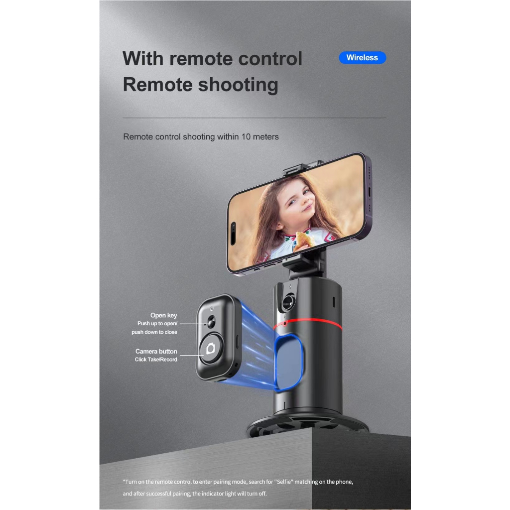 0telesin-p02-ถ่ายภาพอัจฉริยะ-gimbal-selfie-360-rotation-auto-face-tracking-360-การติดตามใบหน้าอัตโนมัติ-360