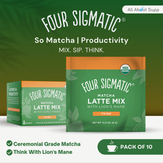 เครื่องดื่มชาเขียว ☘🍄 Four Sigmatic Matcha Latte + Lion’s Mane 10 ซอง 🍵เครื่องดื่มชาเขียวลาเต้พร้อมดื่ม ผสมเห็ดหัวลิง🍵