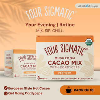 Four Sigmatic Organic Cacao Mix with Cordyceps Mushroom 10 ซอง ☕โกโก้สำเร็จรูปพร้อมดื่ม ผสมสารสกัดจากถั่งเช่า☕