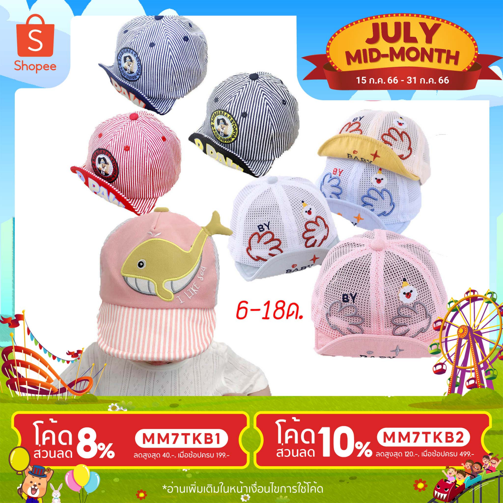 หมวกเด็ก-6-18-เดือน-ใส่ไปเที่ยวน่ารักไม่ไหว-ราคาถูก-cap17