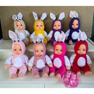 พร้อมส่ง ตุ๊กตาน้อง ตุ๊กตาทารก ตุ๊กตาของเล่นในชุดหูกระต่าย มีเสียงร้องได้ ตัวเล็กน่ารัก