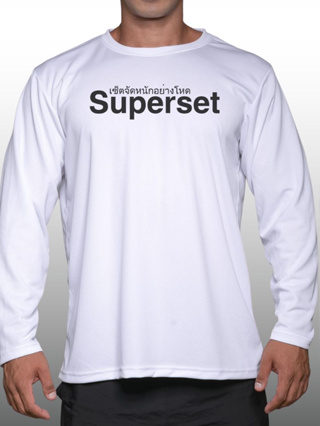 SUPERSET เสื้อแขนยาวนักกล้าม  Men’s Bodybuilding Long Sleeve Athletic Gym Shirt
