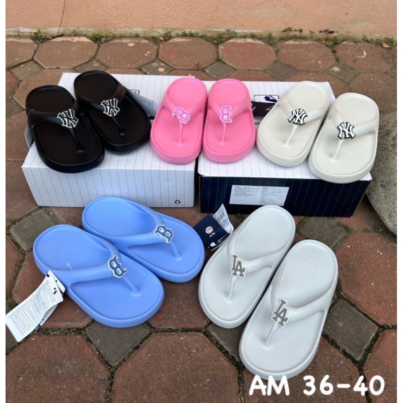 รองเท้าแตะ-mlb-chunky-bouncer-flip-flop-size-37-39-นุ่มสบายเท้า