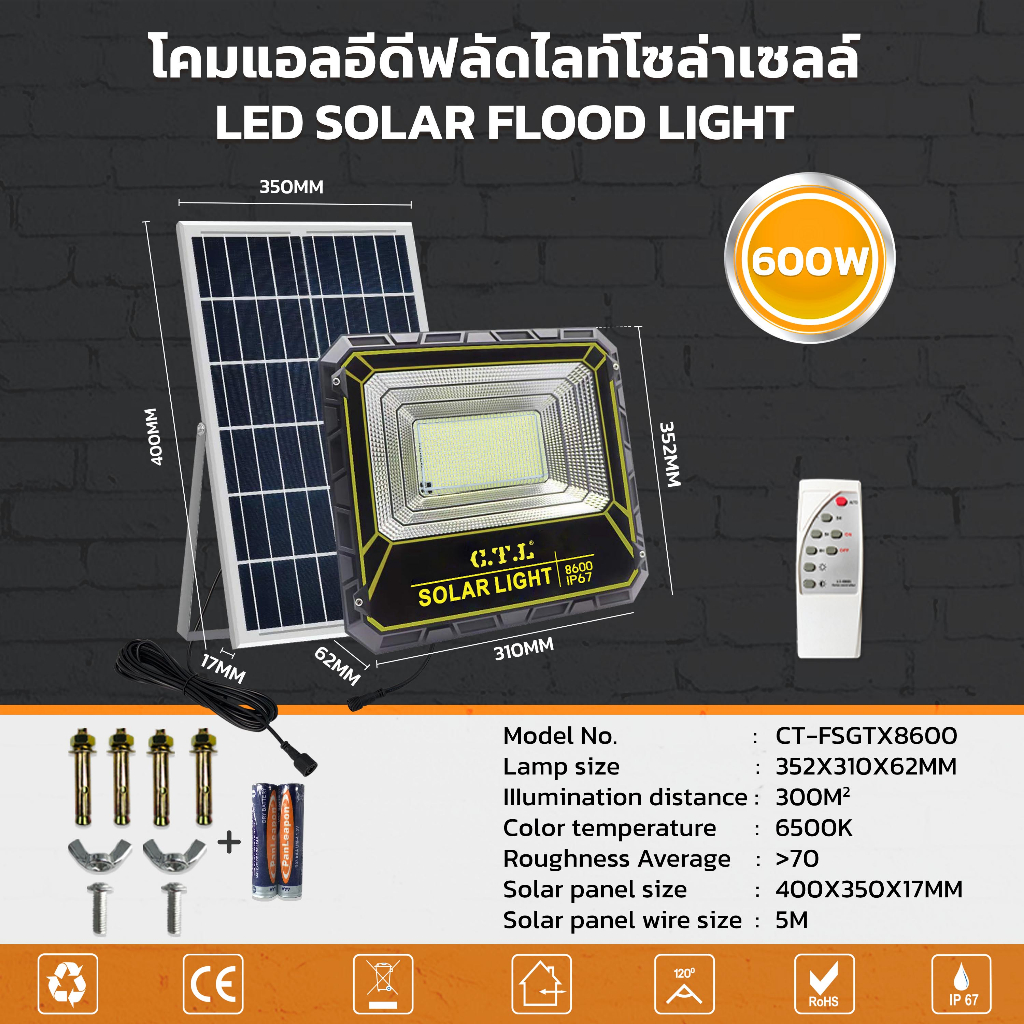 โคมแอลอีดีฟลัดไลท์โซล่าเซลล์-led-solar-flood-light