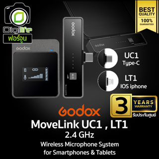 Godox Microphone MoveLink UC1 &amp; LT1 , Wireless Microphone 2.4GHz สำหรับ Smartphones &amp; Tablets -รับประกันศูนย์ Godox 3ปี