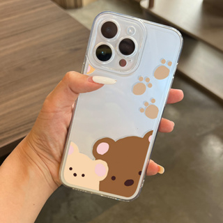 ❤️พร้อมส่งในประเทศไทย❤️เคสโทรศัพท์มือถือแบบนิ่ม ลายการ์ตูนหมี สําหรับ 14Pro Max 14Pro 13Pro Max 12 11 XS Max 7 8 Plus