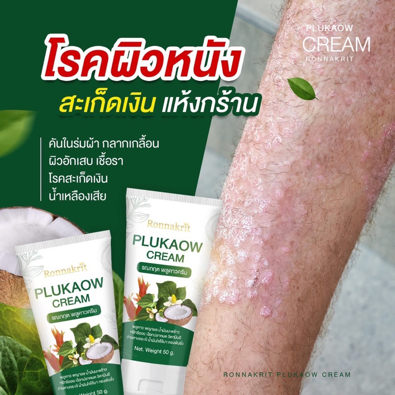 ซื้อ2แถมสบู่1-ครีมรักษาโรคผิวหนังโรคสะเก็ดเงินเชื้อราทุกชนิด-ronnakrit-พลูคาว-สกัด