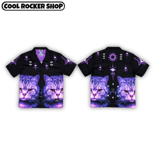 Cool Rocker : เสื้อเชิ้ตลายแมวม่วง By HuakBrand