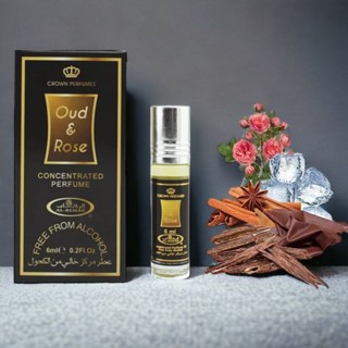 น้ำหอมอาหรับ Al rehab กลิ่น Oud&amp; Rose ขนาด6มิล