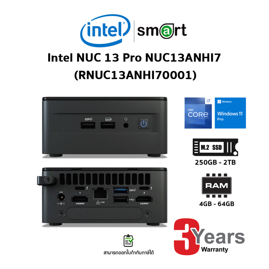 (Full Set) Mini PC (มินิพีซี) Intel NUC 13 Pro i71360P + RAM + SSD