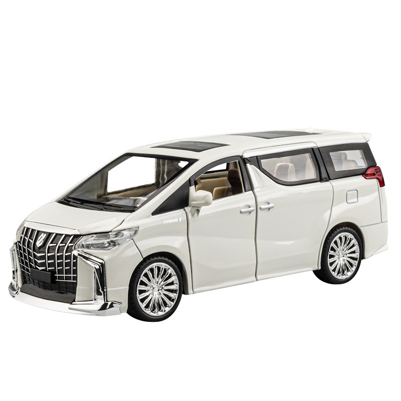 โมเดลรถเหล็ก-toyota-alphard-scale-1-24-เปิดประตูได้-เปิดฝากระโปงและท้ายรถได้-ประตูหลังด้านข้างสไลด์ปิด-เปิด-ได้-มีไฟ