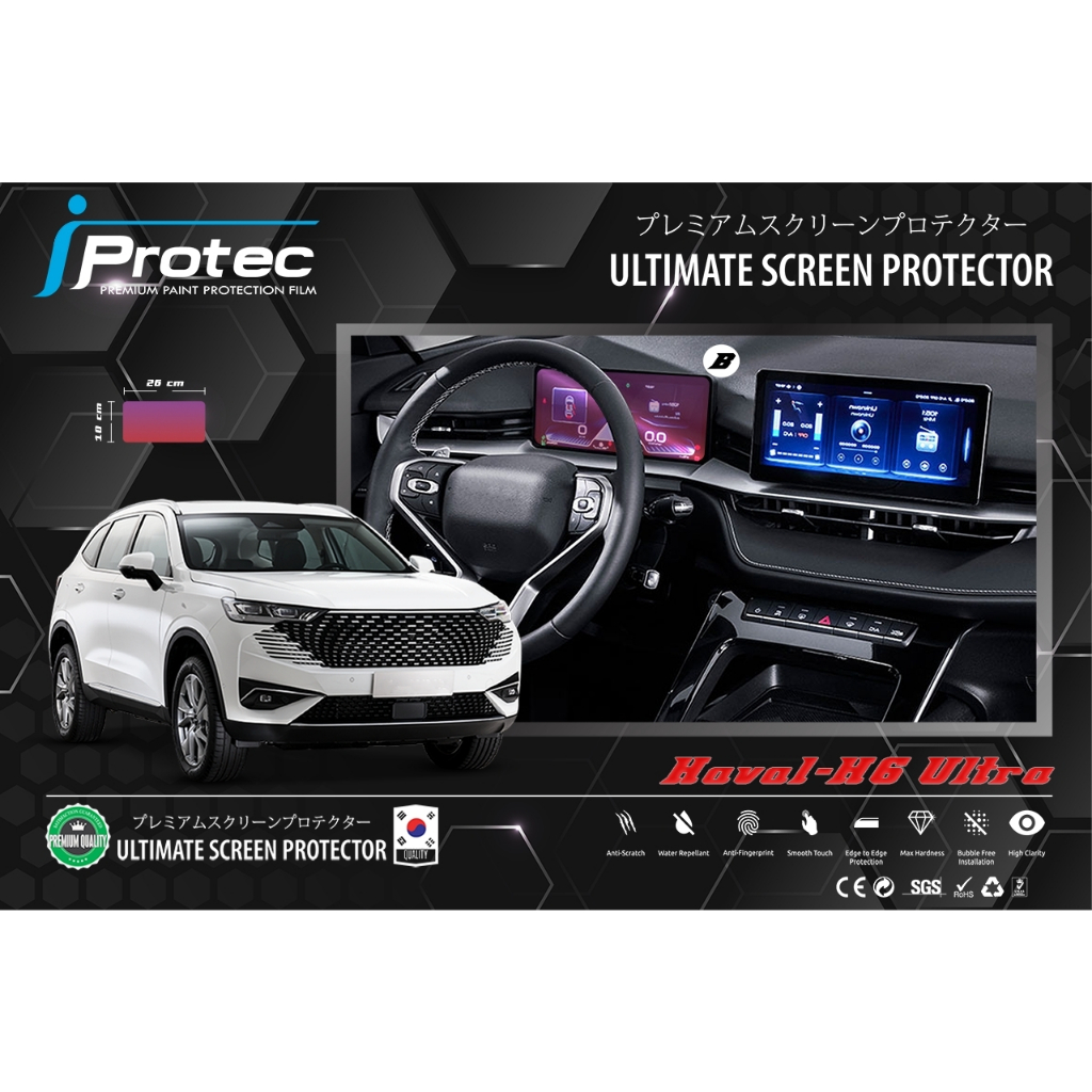 iprotec-ฟิล์มใสกันรอยหน้าจอรถยนต์-haval-h6-ultra-และ-haval-h6-pro-มีทั้งจอเรือนไมล์และจอคอนโซนกลาง