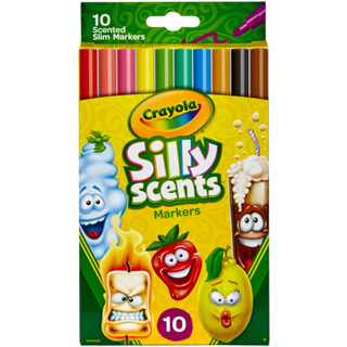 Crayola Silly Scents Washable Slim Markers สีเมจิกล้างออกได้กลิ่นหอมปลอดภัยไร้สาร 10สี