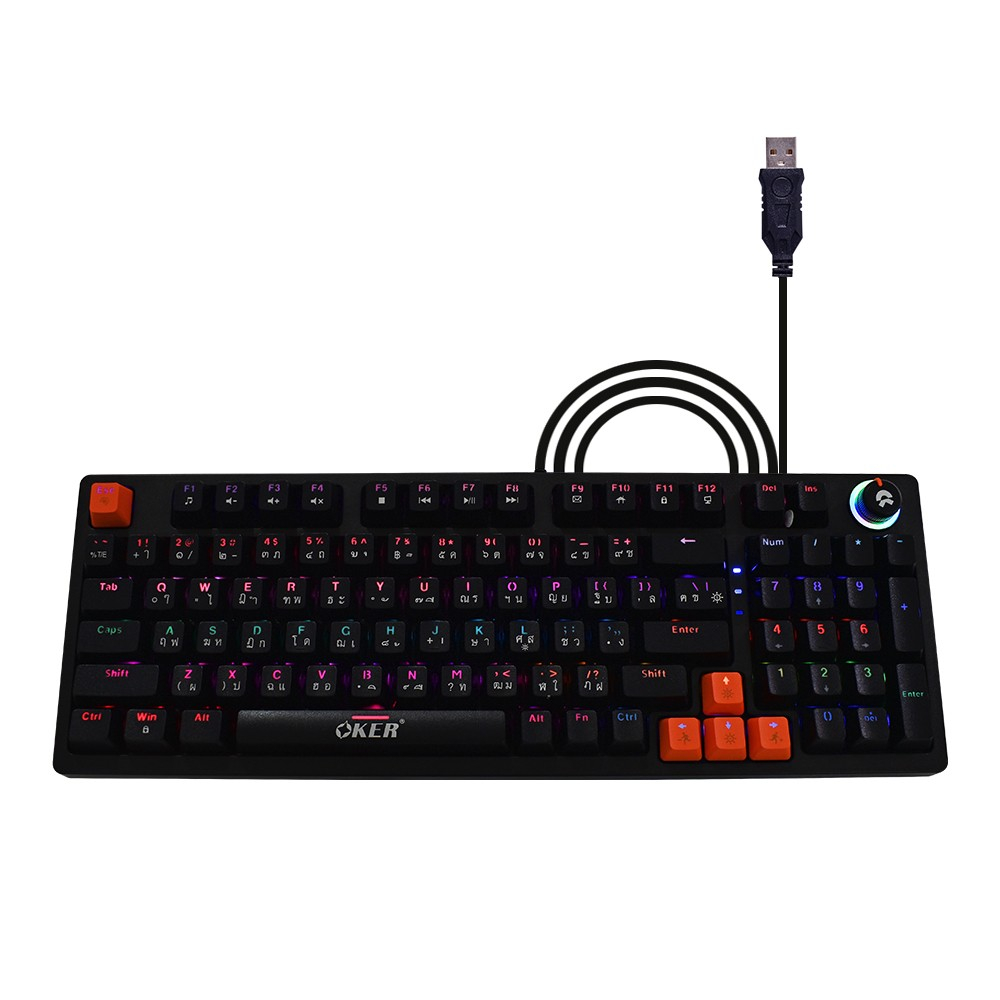 มาใหม่-ส่งเร็ว-k460-oker-backlit-keyboard-gaming-mechanical-blue-switch-คีย์บอร์ด-เกมมิ่ง-แป้นพิมพ์คอม-มีไฟ-dm-460