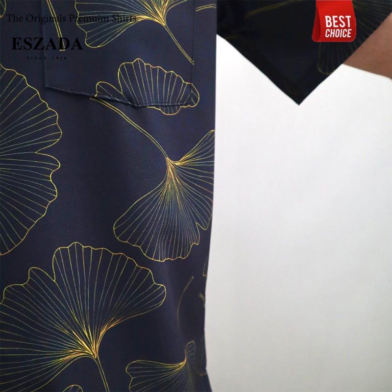 เสื้อเชิ้ตฮาวายผ้าไหมญี่ปุ่นลายใบไม้แห่งความโชคดี-h32-the-best-korean-design-premium-quality-blue