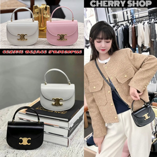 ถูกที่สุด ของแท้ 100%/ซีลีน Celine BESACE TRIOMPHE MINI BAGกระเป๋า Messenger กระเป๋าสะพายไหล่