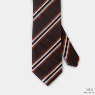 Brown Stripe 3tone G/N 3 Inch Necktie - เนคไทสีน้ำตาลลายทาง