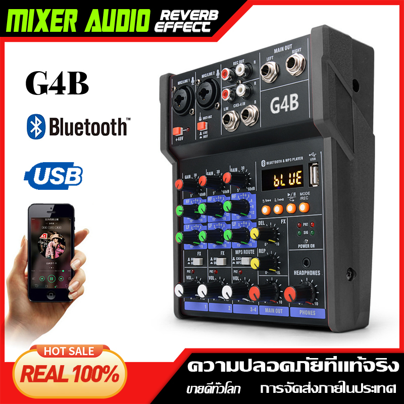 g4b-มิกเซอร์มืออาชีพ-4-ช่องสัญญาณ-48v-phantom-switch-เอฟเฟกต์เสียงสะท้อน-รองรับการเล่น-pc-usb-mp3-บลูทูธ-100-mixer