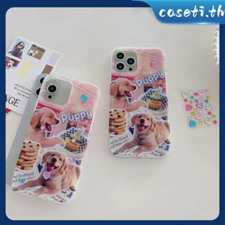 คูปองเคลม🎀เคสไอโ case for iphone 11 12 สติกเกอร์สร้างสรรค์สุนัขน่ารัก เคส 14 13 12 11 pro max เคสมือถือกันกระแทก