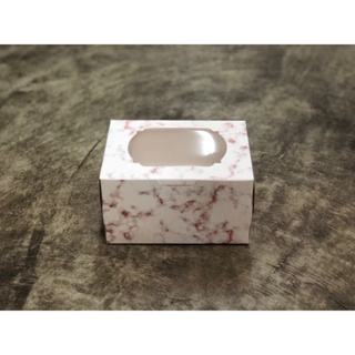 กล่องเค้ก 2ชิ้น ลายหินอ่อนชมพู (20ชิ้น)
