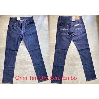 Nudie Jeans Grim Tim Dry Ecru Embo มือ 1 แท้ 100% มี Book&amp;Tag ครบ