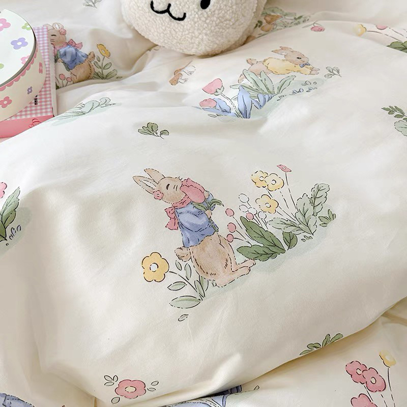ชุดผ้าปูที่นอนพร้อมผ้านวม-ลายสก๊อตฟ้ากระต่าย
