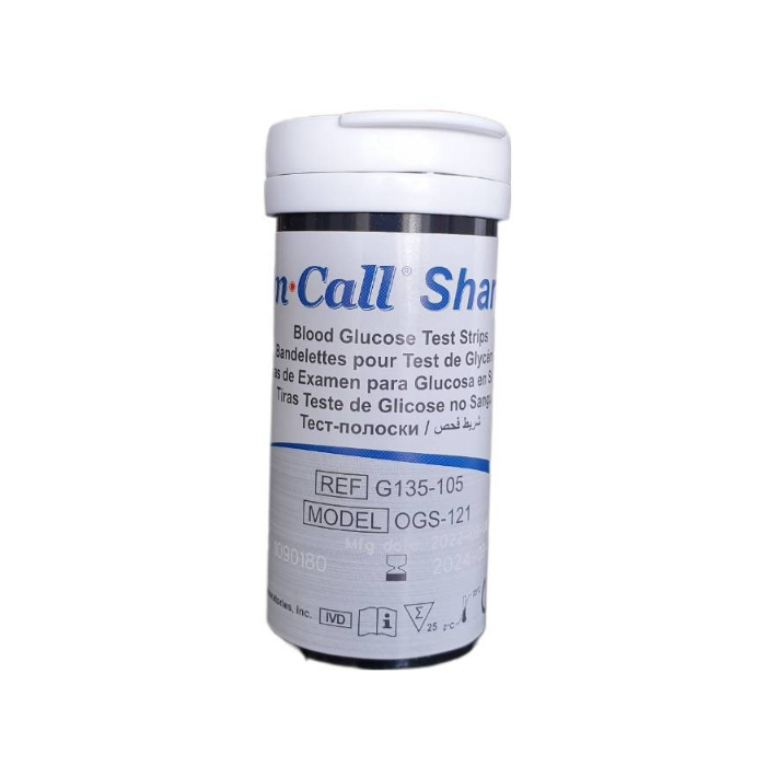 แผ่นตรวจน้ำตาล oncall sharp 25 test เยอรมัน strip on call sharp ของแท้ ...