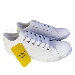 ราคาและรีวิว(พร้อมส่ง🚛)GoldCity รองเท้าผ้าใบสีขาวพื้นนุ่มใส่ทน Size 35-45
