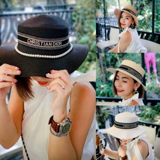 👒👒 หมวกสาน Dior ไข่มุก