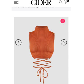 ส่งต่อ top สีส้ม เว้าหลังแบรนด์ cider ค่า