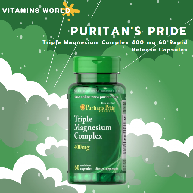 Puritan's Pride Triple Magnesium Complex 400 mg 60 Rapid Release